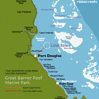Low Isles, Great Barrier Reef map